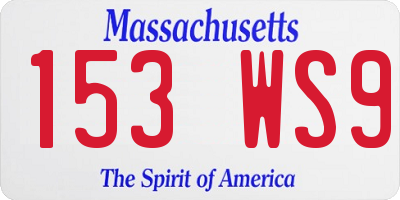 MA license plate 153WS9