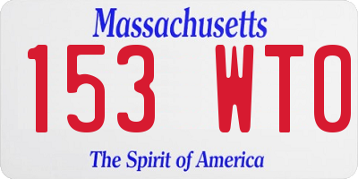 MA license plate 153WT0