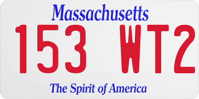 MA license plate 153WT2