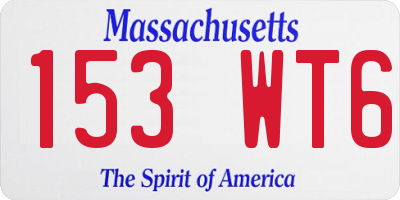 MA license plate 153WT6