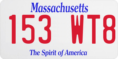 MA license plate 153WT8