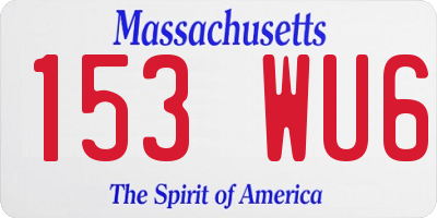 MA license plate 153WU6