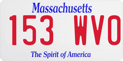 MA license plate 153WV0