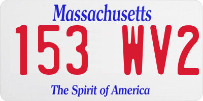 MA license plate 153WV2