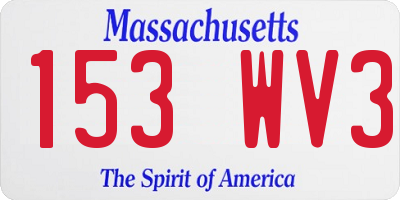 MA license plate 153WV3
