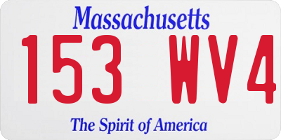 MA license plate 153WV4