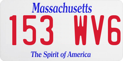 MA license plate 153WV6