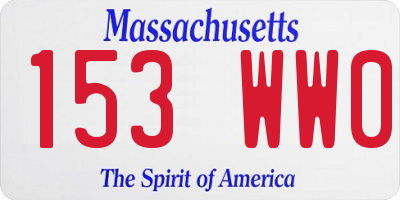 MA license plate 153WW0
