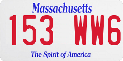 MA license plate 153WW6