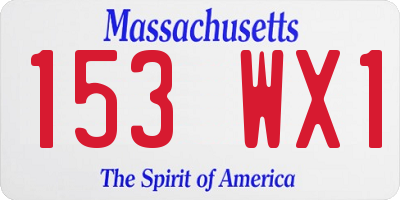 MA license plate 153WX1