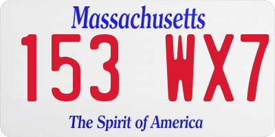 MA license plate 153WX7