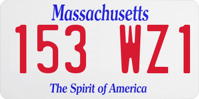 MA license plate 153WZ1