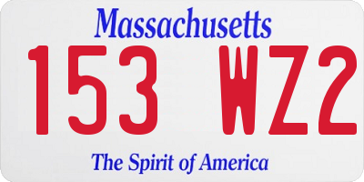 MA license plate 153WZ2