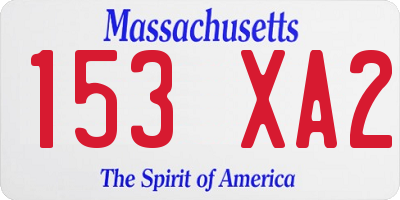 MA license plate 153XA2
