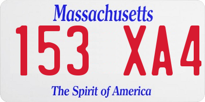 MA license plate 153XA4