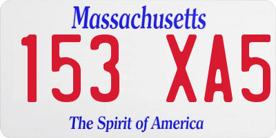 MA license plate 153XA5