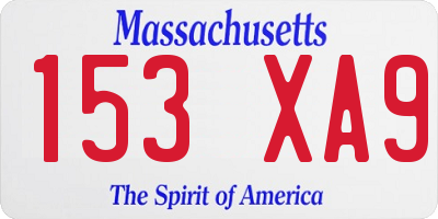 MA license plate 153XA9