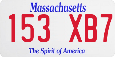 MA license plate 153XB7