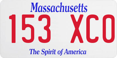 MA license plate 153XC0