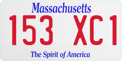 MA license plate 153XC1