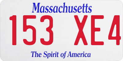 MA license plate 153XE4