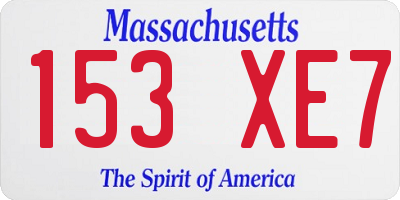 MA license plate 153XE7