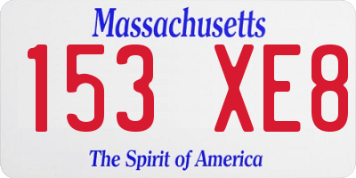 MA license plate 153XE8