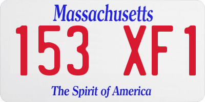 MA license plate 153XF1