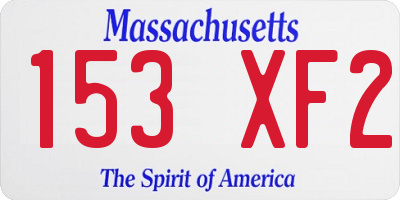 MA license plate 153XF2