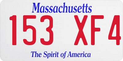 MA license plate 153XF4