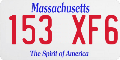 MA license plate 153XF6