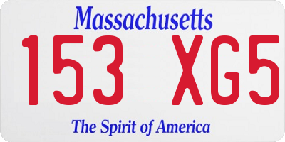 MA license plate 153XG5