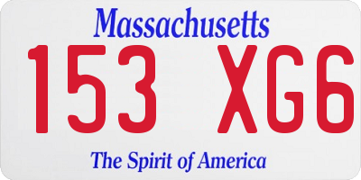 MA license plate 153XG6