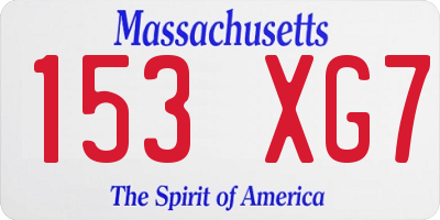 MA license plate 153XG7