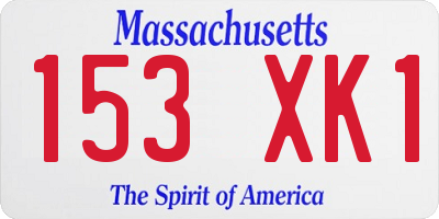 MA license plate 153XK1