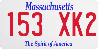 MA license plate 153XK2