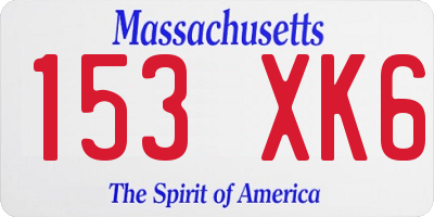 MA license plate 153XK6