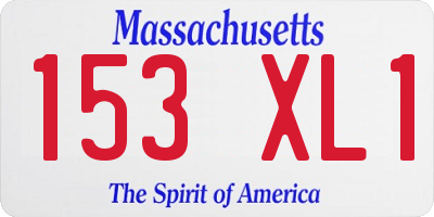 MA license plate 153XL1