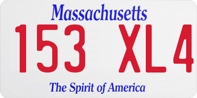 MA license plate 153XL4