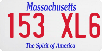 MA license plate 153XL6
