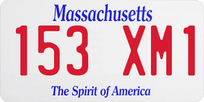 MA license plate 153XM1
