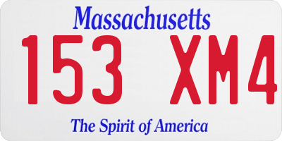 MA license plate 153XM4