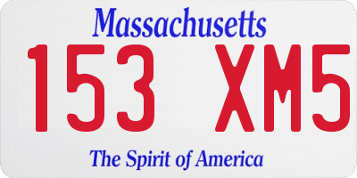 MA license plate 153XM5
