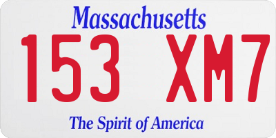 MA license plate 153XM7