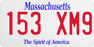 MA license plate 153XM9