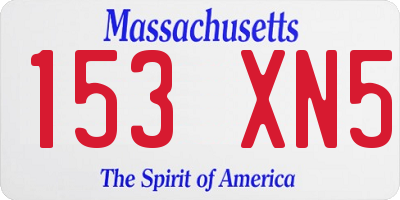 MA license plate 153XN5