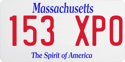 MA license plate 153XP0