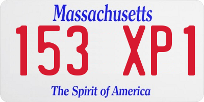 MA license plate 153XP1