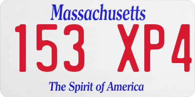 MA license plate 153XP4