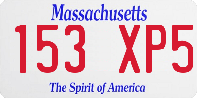 MA license plate 153XP5